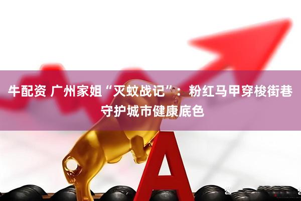 牛配资 广州家姐“灭蚊战记”：粉红马甲穿梭街巷 守护城市健康底色