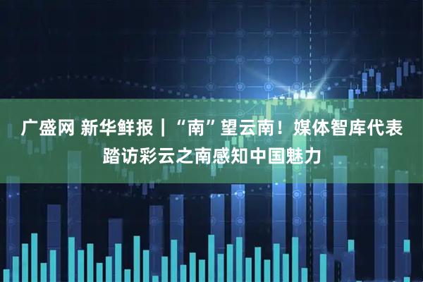 广盛网 新华鲜报｜“南”望云南！媒体智库代表踏访彩云之南感知中国魅力